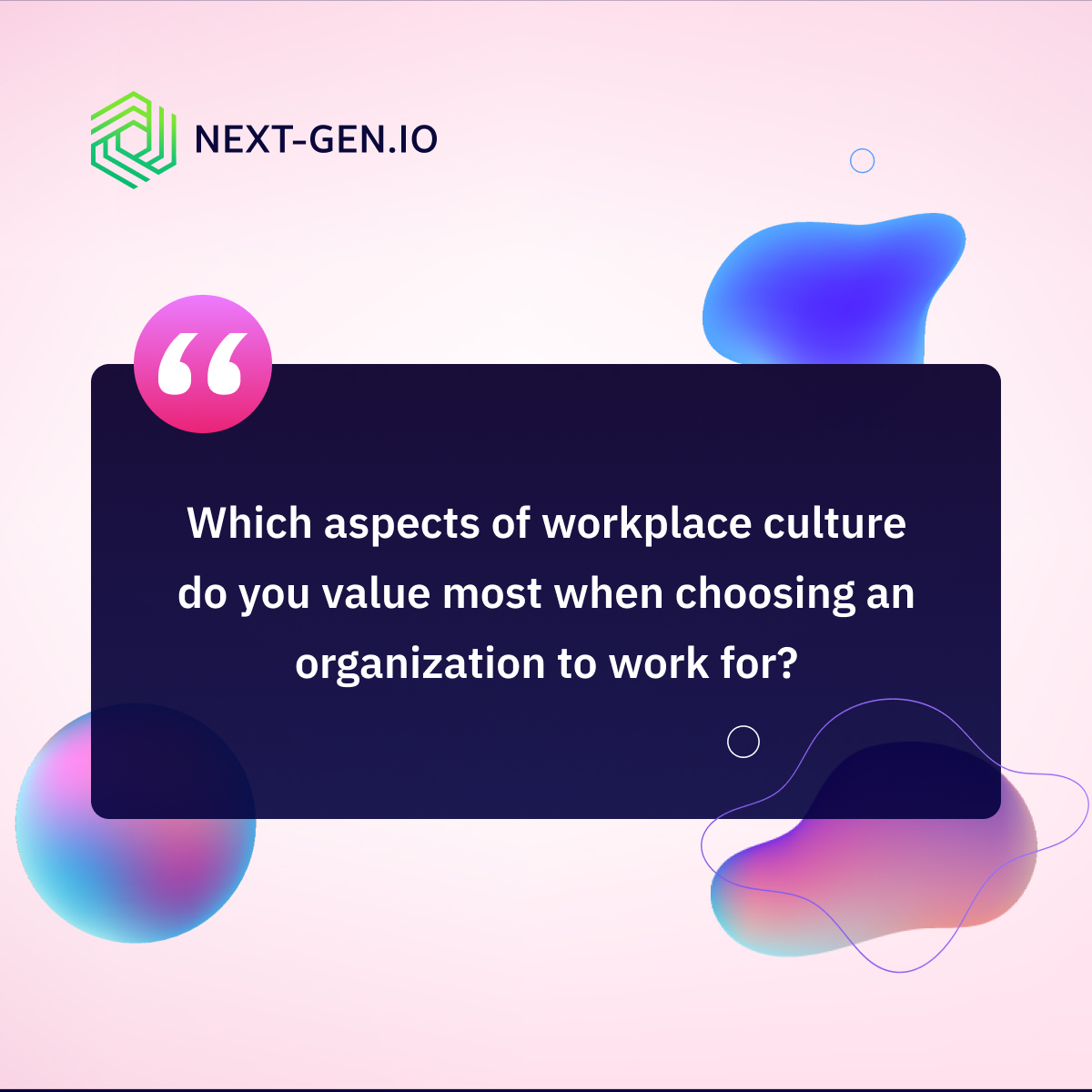 nextgen_io's tweet photo. A place where you can work flexibly with Next-Gen

Next-Gen is working on a smart learning and career development platform to contribute to enhancing individuals' abilities and building a more positive organizational culture.

More details in the comments 👇

#NextGen #EduVerse https://t.co/2GGg15xHuh