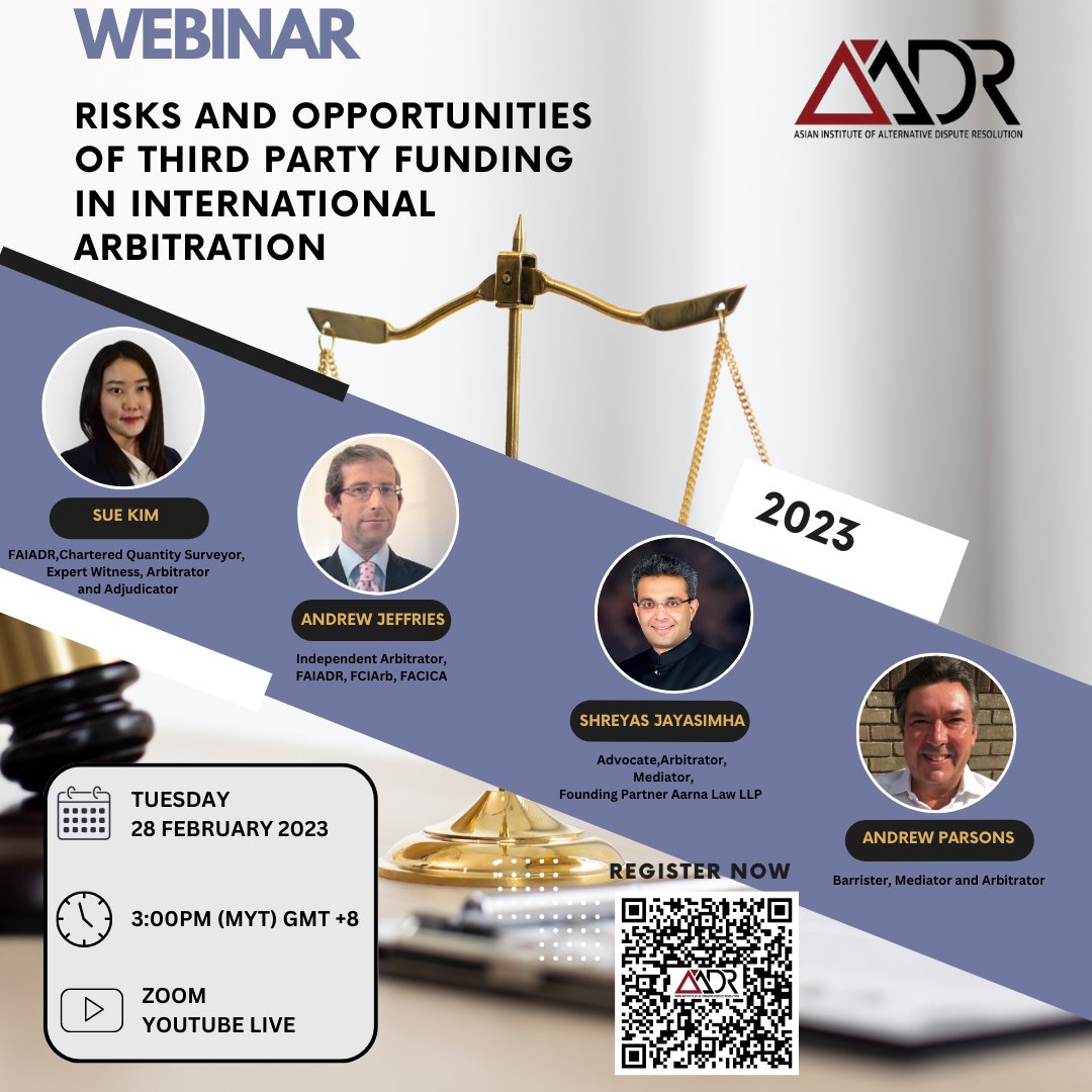 Only a few days left! Don’t miss out on this opportunity to take part in this insightful session.

Book your slot today! Click the link below to register. See you there!

lnkd.in/gMd_hYFJ

#AIADR #alternativedisputeresolution #arbitration #adr #webinar #legal #legalwebinar