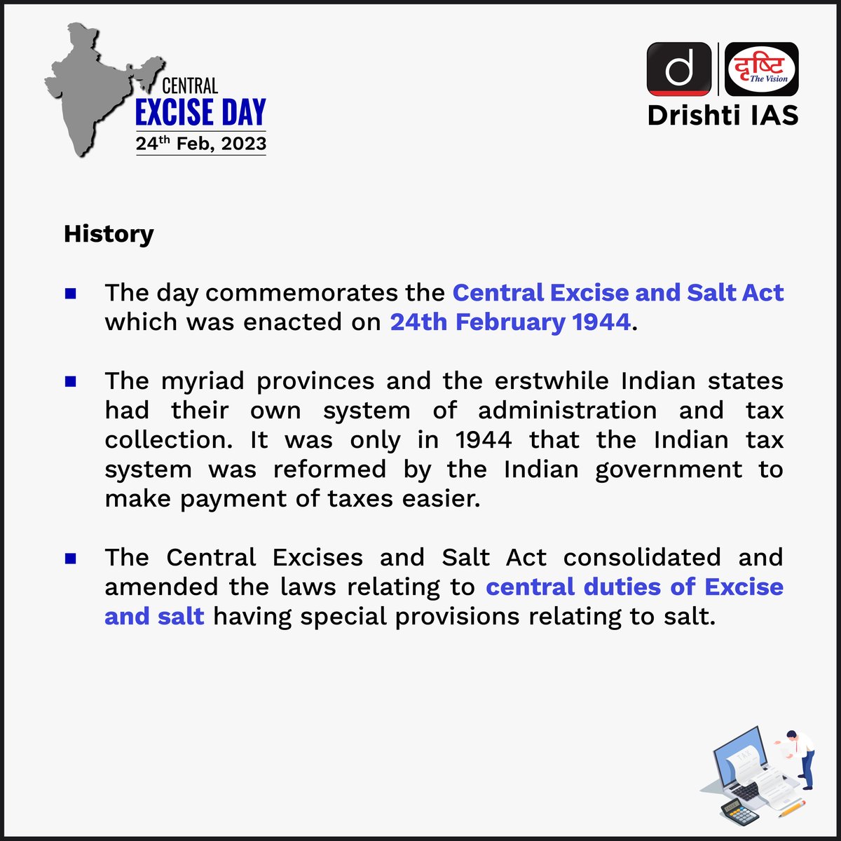 drishtiiaseng's tweet photo. On this Central Excise Day, let's acknowledge the significant role of Central Excise in ensuring fair and transparent trade practices.

#CentralExciseDay #CentralExciseDay2023 #Excise #ExciseDay #Tax #UPSC #IAS #Goods #Services #CustomDuty #Finance #DrishtiIAS #DrishtiIASEnglish https://t.co/38W1N5fkxn
