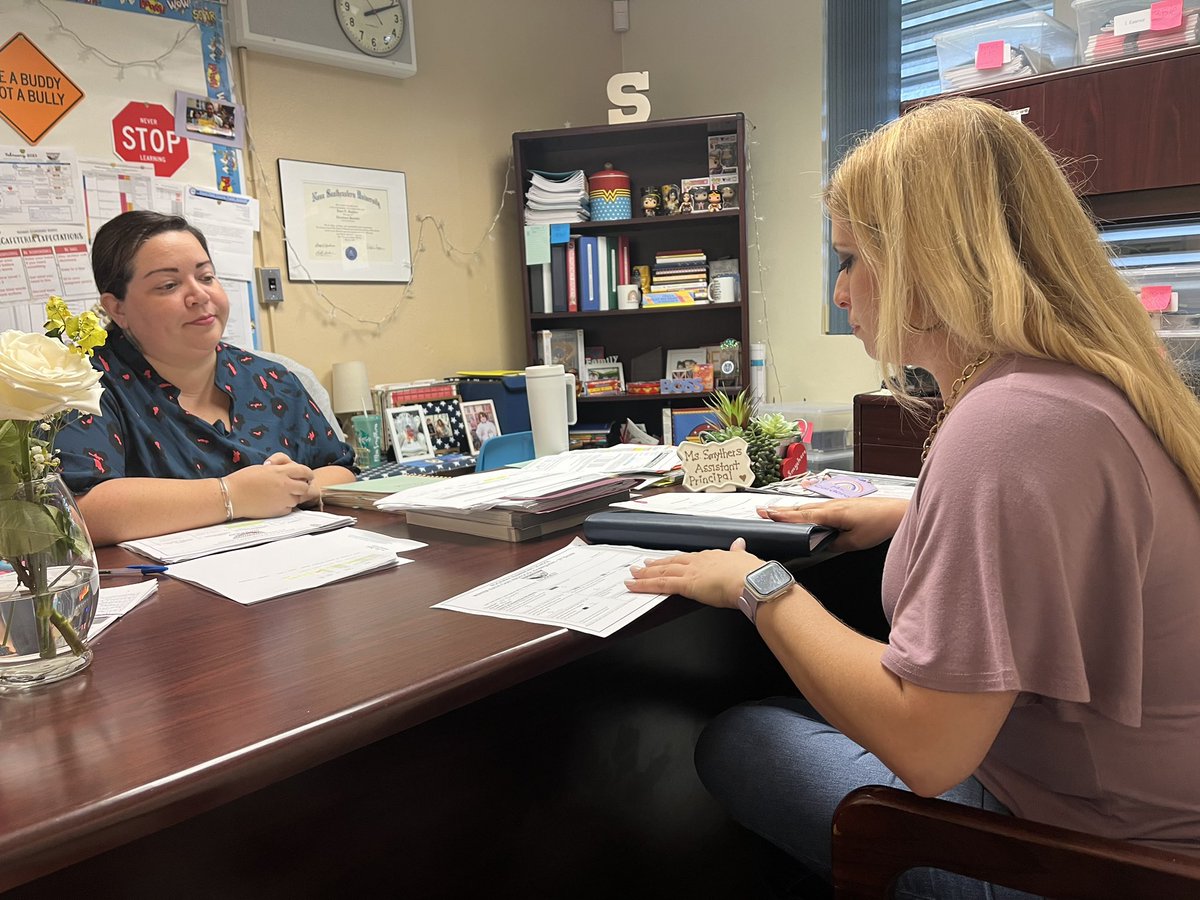 APSmythers's tweet photo. Chatting all things #VPK with our awesome Pre-K teacher and setting goals for our youngest learners based on our latest data trends! #DataChats #EarlyChildhoodEducation @rockway_elem #thatAPlife https://t.co/oHJMkq3CAL