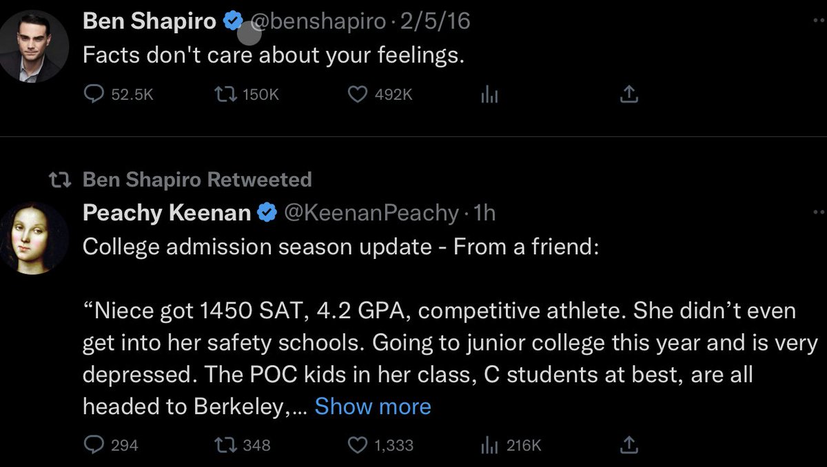 the juxtaposition of this fake story with “facts don’t care about your feelings” is very funny to me