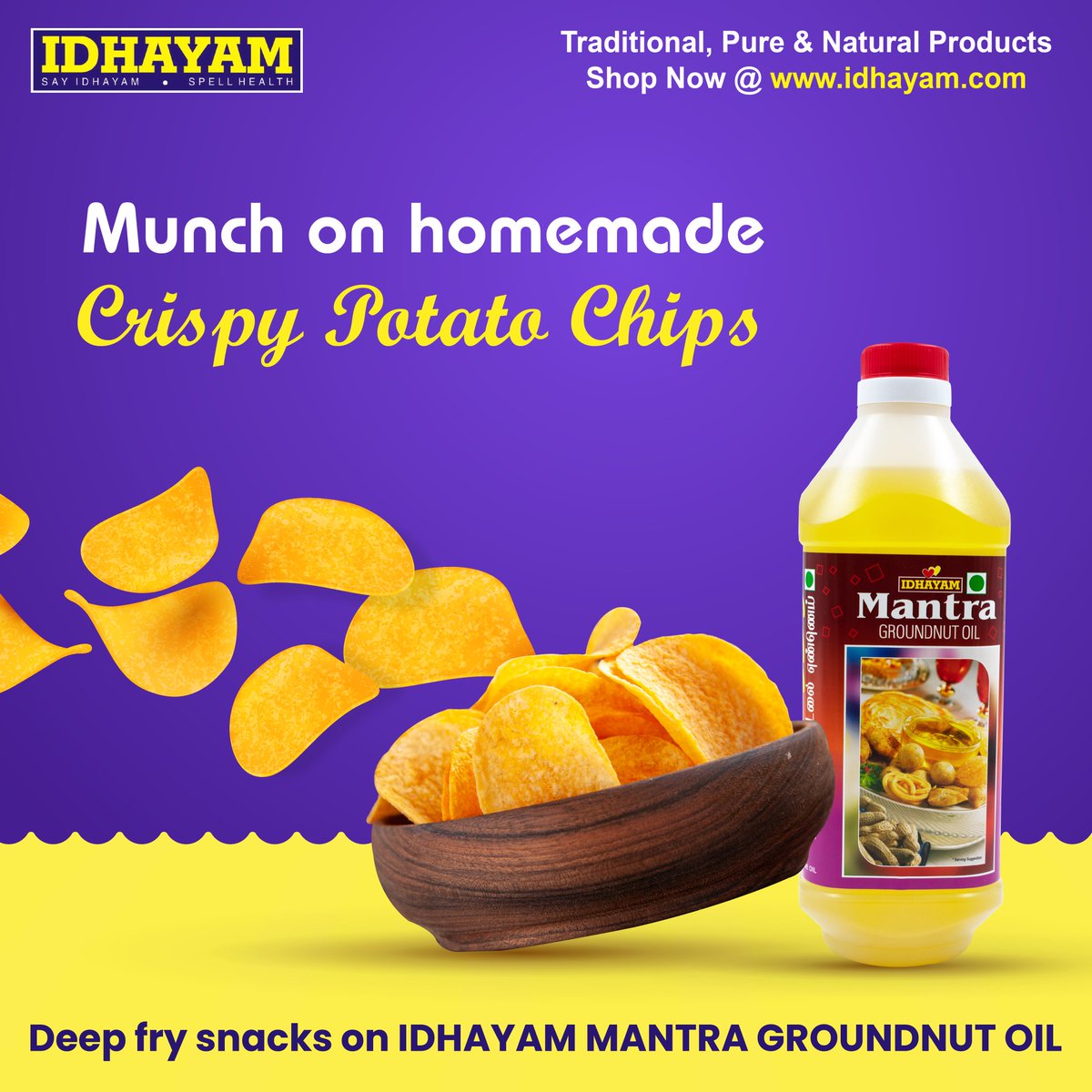 IdhayamMantra's tweet image. Munch on homemade crispy potato chips 😋
Deep fry snacks in IDHAYAM MANTRA GROUNDNUT OIL &amp;amp; Shop at - idhayam.com

#idhayammantra #potatochips #homemadesnack #homecooking #snackideas
