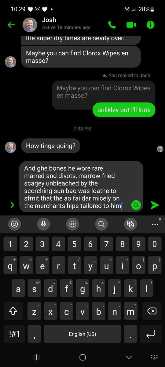 dexphanwrites's tweet photo. My toxic trait is having writing ideas at inopportune times and not having a notes app on my phone so I type everything in messenger to my husband and sometimes he gets a disaster text https://t.co/YIFhXehHVM