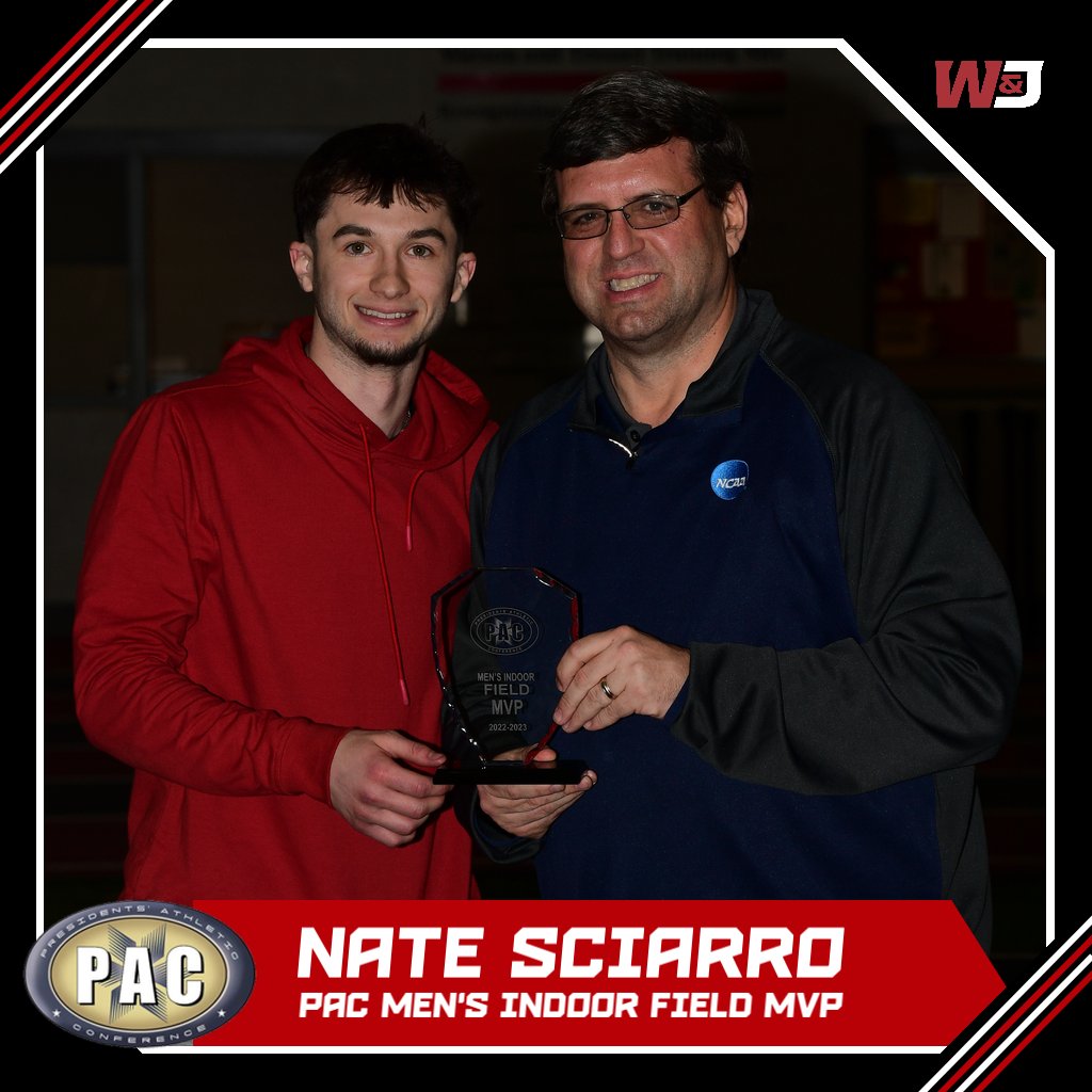 TRACK &amp; FIELD: We are getting used to this! For a second-straight year, Nate Sciarro is the PAC Indoor Field MVP! 

#PrezPride