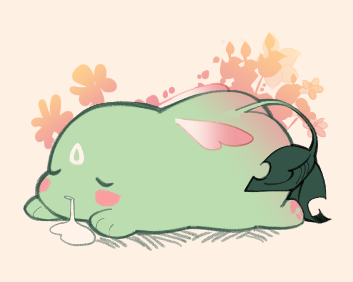 no humans closed eyes solo lying pokemon (creature) sleeping on stomach  illustration images