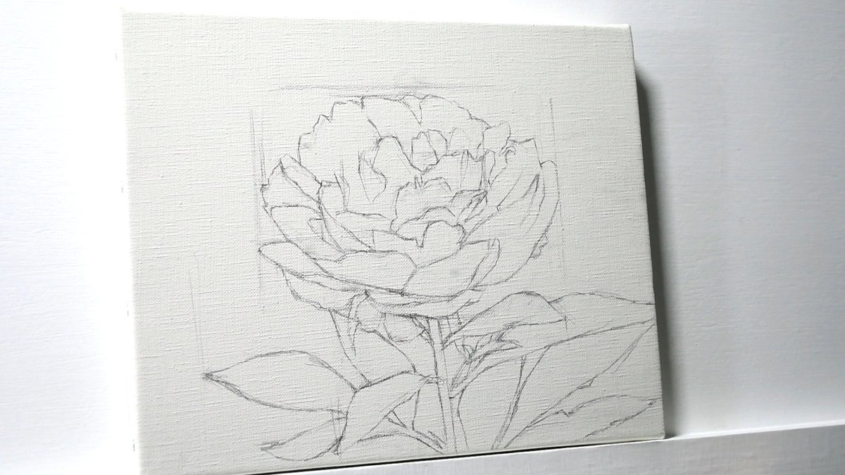 油彩でも水彩でも同じですが、下描きの形と完成したときの形はほとんど変わっていません。
つまり下描きを丁寧に描いて、その形を大事にしながら完成まで描いているということ。
修正は画面が汚れる原因。
