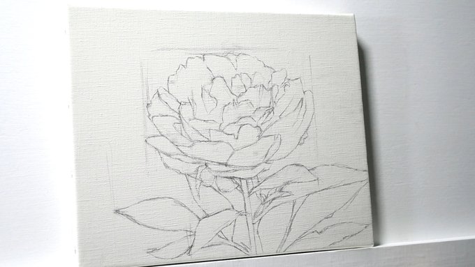 油彩でも水彩でも同じですが、下描きの形と完成したときの形はほとんど変わっていません。
つまり下描きを丁寧に描いて、その形を大事にしながら完成まで描いているということ。
修正は画面が汚れる原因。 