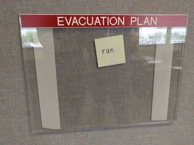surnell's tweet photo. One the best &amp; most effective Evacuation plan that I have ever come across 😂😂😂 #DisasterSituation https://t.co/YZX4RiMwPG