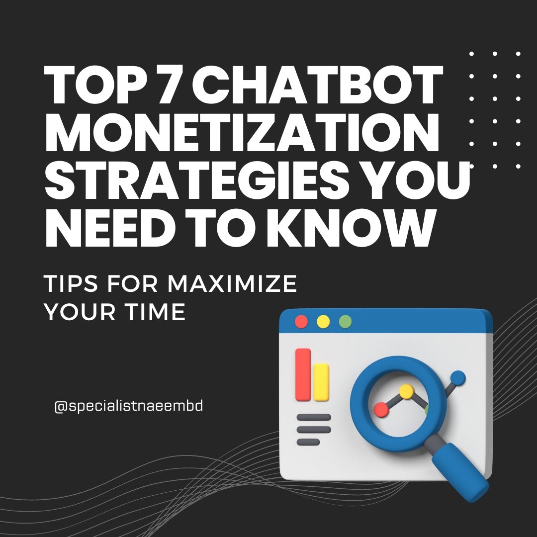 MdJulkarNaeembd's tweet photo. Top 7 Chatbot Monetization Strategies You Need to Know.
1. Understanding user psychology.
2. BooS (Bots as a service)
Visit for more: https://t.co/RSJ1leOxrj
✍️ If you need to grow your business Direct Messages me.
#digitalmarketing #socialemediamarketing #chatbotbuilder #chatbot https://t.co/kC2GZVcumm