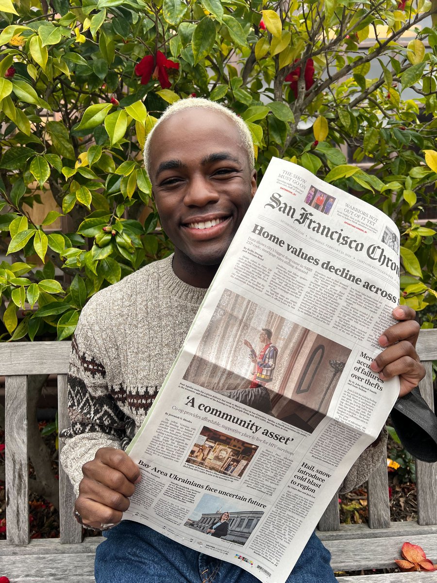 Berkeley Journalism (@ucbsoj) on Twitter photo Reporter @jeremiahorhodes ('24) and his 1A <a href="/sfchronicle/">San Francisco Chronicle</a> story on long-term HIV survivors finding familial support in a unique S.F. group home. Part of <a href="/UCBerkeleyIRP/">UC Berkeley IRP</a>'s "Aging in America" series: bit.ly/3lS4Q60. #proud <a href="/UCBerkeley/">UC Berkeley</a> Reporter @jeremiahorhodes ('24) and his 1A <a href="/sfchronicle/">San Francisco Chronicle</a> story on long-term HIV survivors finding familial support in a unique S.F. group home. Part of <a href="/UCBerkeleyIRP/">UC Berkeley IRP</a>'s "Aging in America" series: bit.ly/3lS4Q60. #proud <a href="/UCBerkeley/">UC Berkeley</a>
