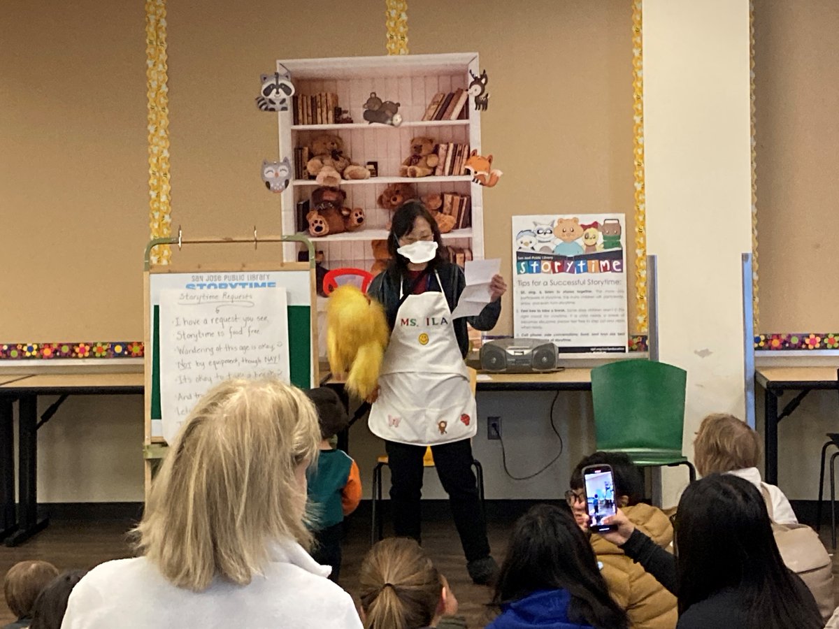 SupEllenberg's tweet photo. I speak at many events, but not often do I have the privilege of being introduced by a puppet!
Big thank you to our friends at @sanjoselibrary including Ms. Ila, Sally the puppet, and everyone who joined us for #D4Reads at the Cambrian Library today! https://t.co/bqfEi7hr6y