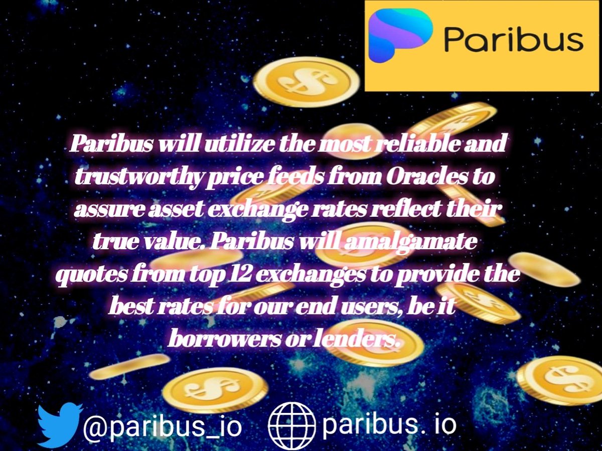 AbrahamUdex's tweet photo. Paribus will utilize the most reliable and trust worthy feeds from oracles to a sure 
asset exchange rate.....
#paribus
#PEX https://t.co/MwsxZX0lrb