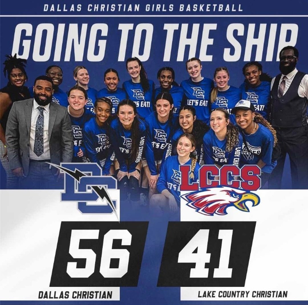 Dallas Christian won today against #1 ranked Lake Country Christian in the 4A Semifinals ! This was this team's 4th straight appearance to the Final 4. 

DC will try to become BACK 2 BACK STATE CHAMPIONS tomorrow at 11am against Geneva Christian of Boerne!