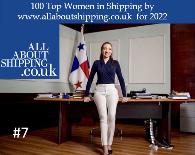 Muy honrada y agradecida con All About Shipping UK por el reconocimiento al ser listada entre las 100 Top Women in Shipping  en la posición #7.  I am extremely honoured and earnestly grateful for the recognition to my professional career along a talented group of women.