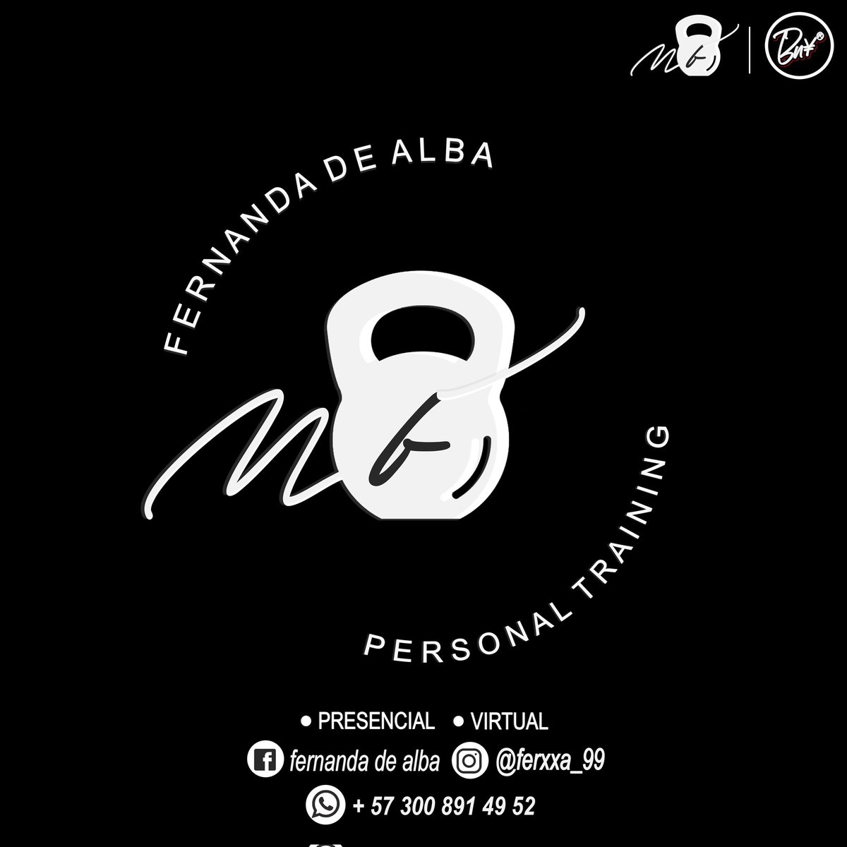 Clubny360_'s tweet photo. C L U B N ¥ 3 6 0 ® 💪🏋️‍♂️ ✍️ CREACION LOGOTIPO Y PORTADA FERNANDA DE ALBA PERSONAL TRAINING 💪🏋️‍♂️ ✍️ Fernanda De Alba

💪🏋️‍♂️ FERNANDA DE ALBA PERSONAL TRAINING 💪🏋️‍♂️ 

+ PRESENCIAL  + VIRTUAL

📌 CONTÁCTANOS: 📞 +57 300 891 49 52
       FACEBOOK: Fernanda De Alba https://t.co/Zlv1TOlUdk