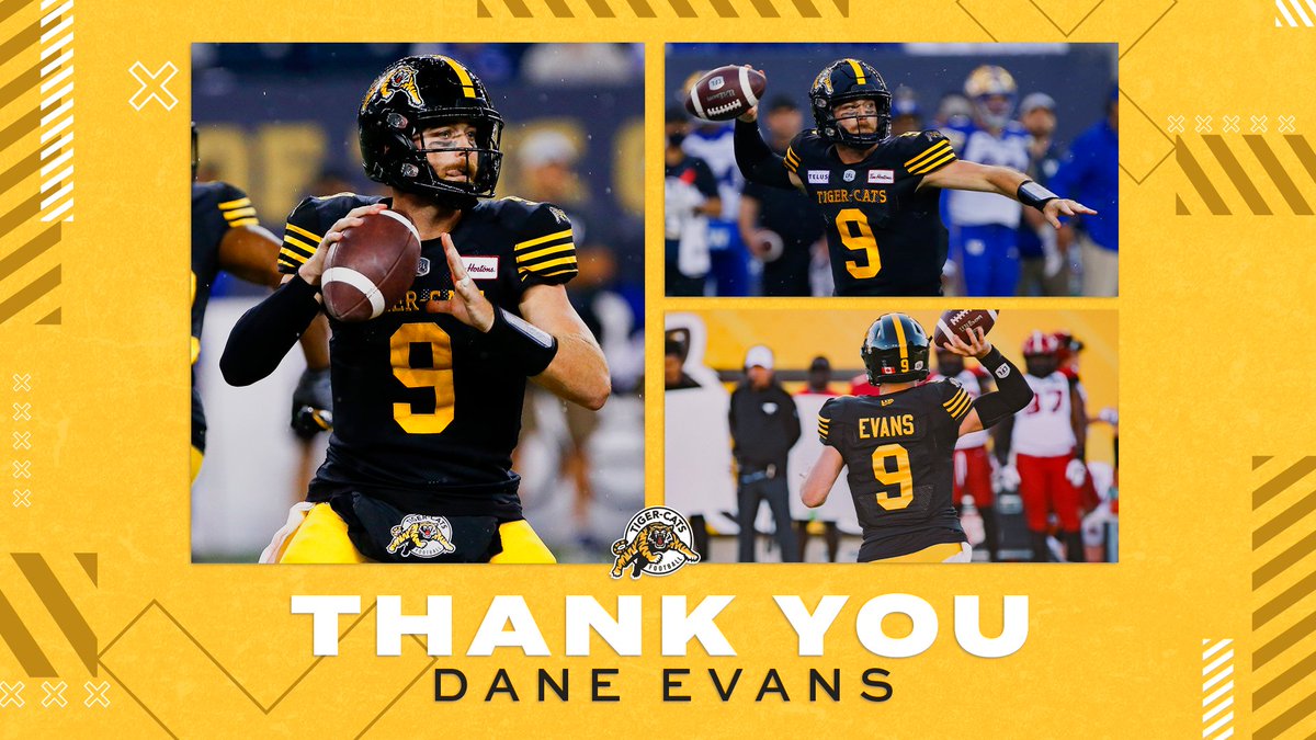Ticats's tweet photo. We have acquired a fourth-round pick with a conditional escalator in the 2024 CFL Draft from the BC Lions in exchange for Dane Evans.

🗞 | https://t.co/jLaGzzEoSa

Thank you Dane.

#Ticats | #CFL https://t.co/zJ285uXph9