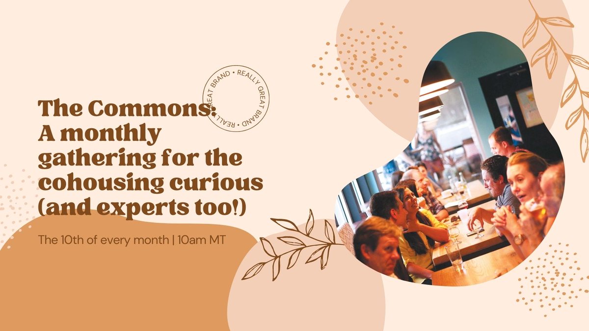 Curious about connecting with #cohousing community? 🙋
Meet others like yourself, cohousing members, and professionals in The Commons -- our monthly virtual gathering.
📅 Hosted the 10th of Every month at 10 AM (MT) 
📍Via Zoom
Register FREE: 🔗
cohousinginstitute.org/courses/thecom… #housing