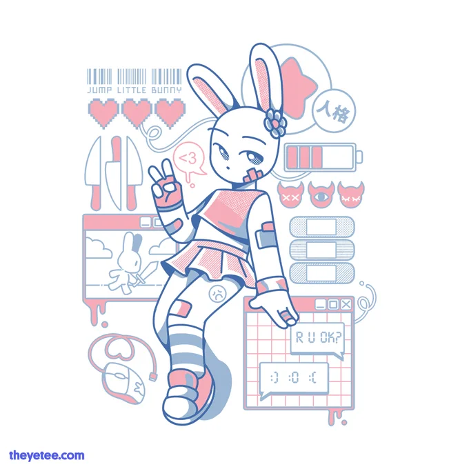 Jump on the line, keep your bunny on time! Designed by   