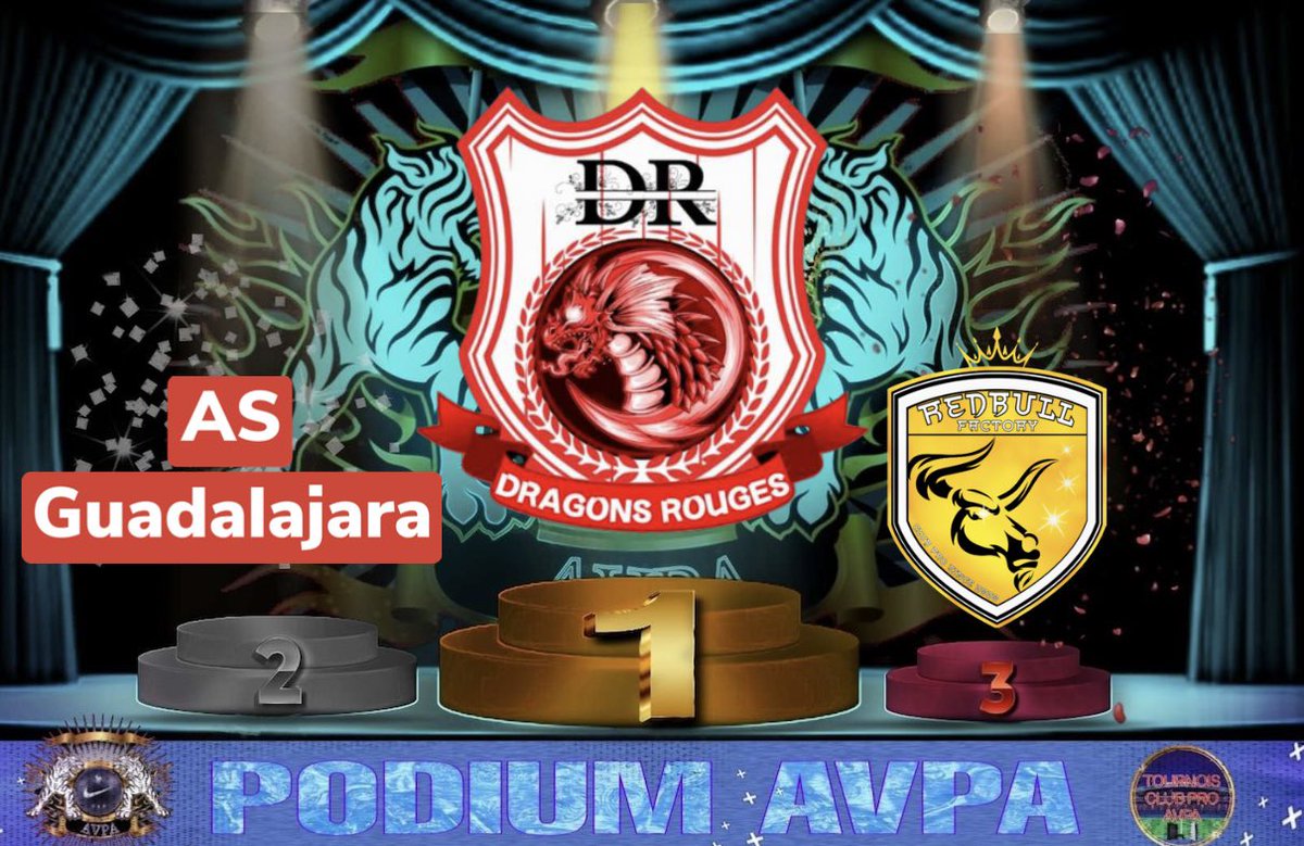 SMG_France's tweet image. Tournoi À 

🏆 @DragonsRougesOf 
🥈 #FcGadalajara 
🥉 @RedBullFactory 

Tournoi B 

🏆 @Atome_ElDiablo 
🥈 #JKVEsport 
🥉 @xPatriotsCP 

Gg aux 40 participants 👏🏼👏🏼
