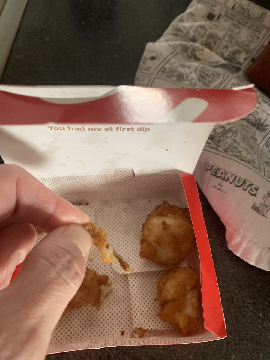 MissJess0313's tweet photo. Totally hate to say it but @ChickfilA  dropped the ball extremely.  My aunt tried to snag our lunch &amp; this lovely bone was left in the chicken. So she reached out through the website…. https://t.co/wAyG3twXu8