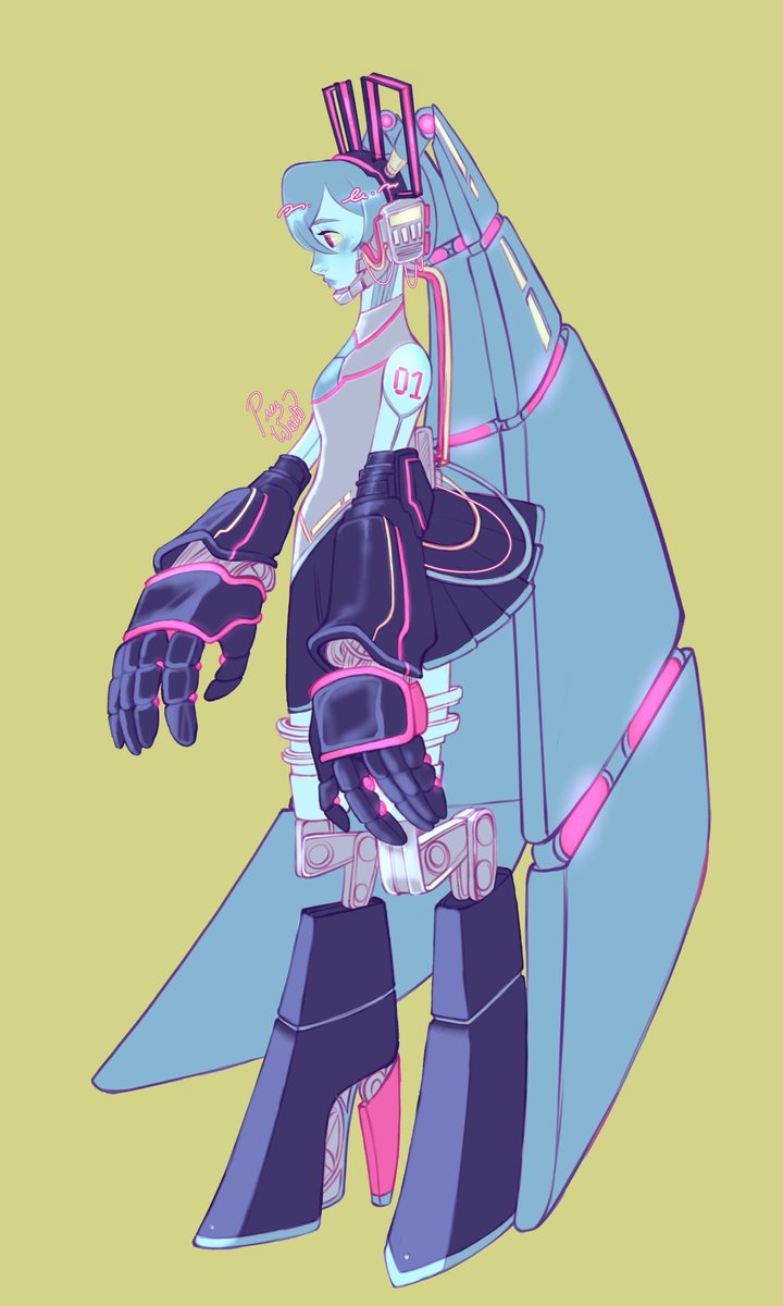 初音ミク「#初音ミク Chonky Meeko 」|Fer 🥂| BROKE THE WALLのイラスト
