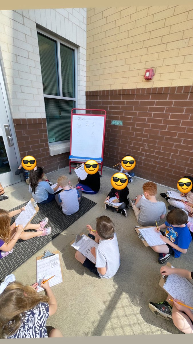 Learning our new sight words outside! We couldn’t resist when it was 80 and sunny in February! <a href="/GreenESLeaders/">GreenES Leaders</a>