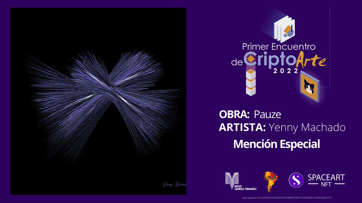 Spacesartnft's tweet photo. Felicidades @yennymachadoart #criptoarte2022 https://t.co/flpyVOHxkE