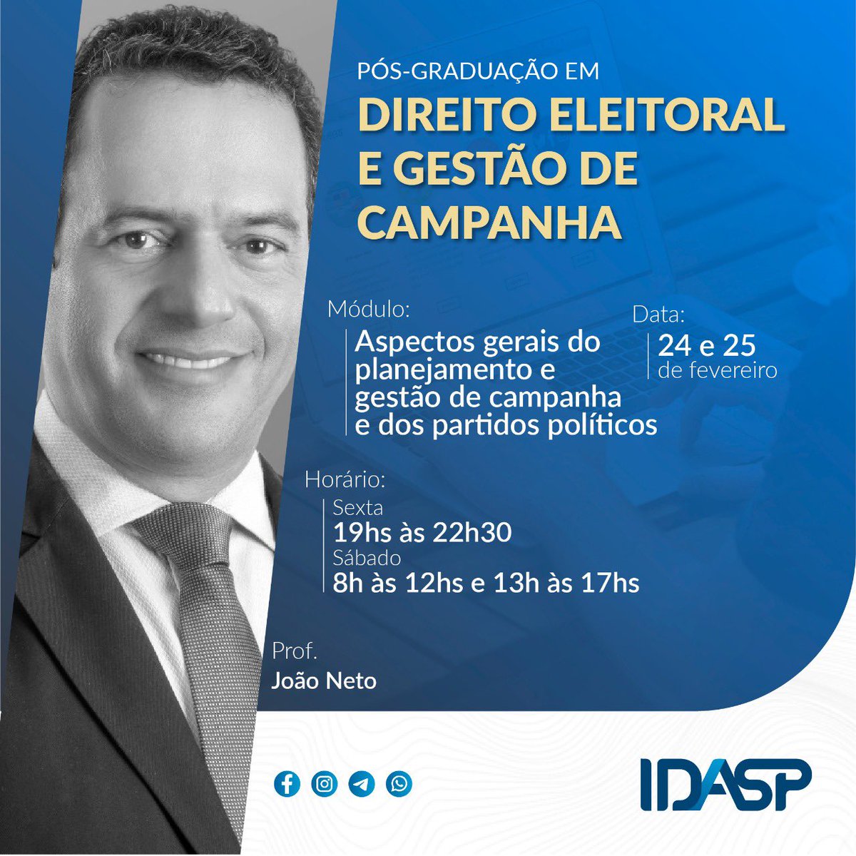 idaspto's tweet photo. Carnaval passou e agora o ano começa com tudo! ✍️💪🏻

Por aqui, não paramos. Nesta sexta-feira (24/2), temos aula da Pós-graduação em Direito Eleitoral e Gestão de Campanha.

A gente espera vocês! 📚😉

#vemproIdasp #Capacitacao #Direito #agronegocio #Palmas #Araguaina #Gurupi https://t.co/yoJIEA0NwM