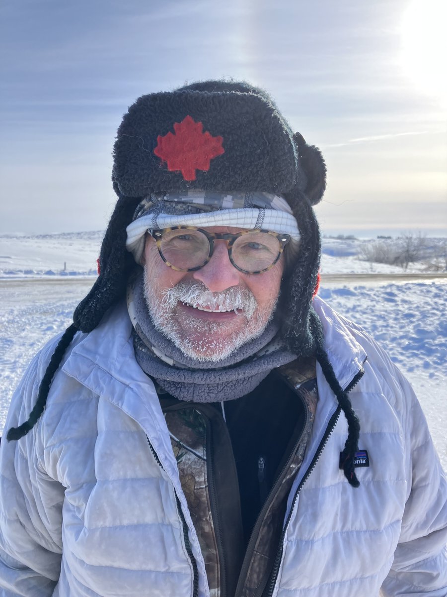 TheManvsHistory's tweet photo. My dad following the buffalo hunt... -7 degree temps, not counting the wind chill.  In such conditions it takes a tough old bull to take a tough old bull. https://t.co/bIGSlApaek