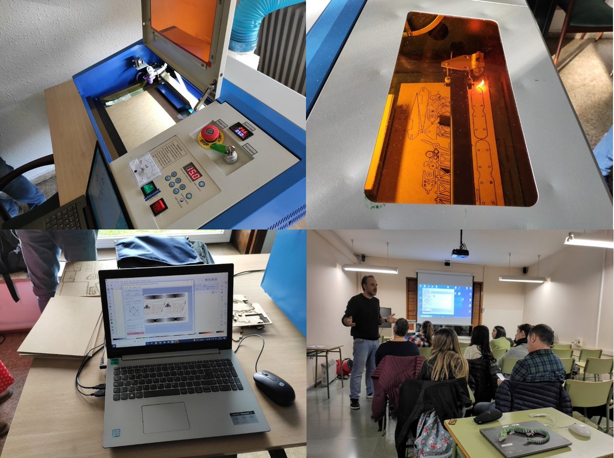 EnricBolano's tweet photo. 🌟Dins de la formació #STEAMcat 💖
#STEAMtools i Situacions d'Aprenentatge🌟
🌟S'ha realitzat el taller presencial: Possibilitats de la #FabricacióDigital en l'entorn @educaciocat (#Impressió3D i #TallLàser) amb @ivanetcastells, al @CetTarragona @crptgn @InnovacioE @JoanCuevas https://t.co/o45D6LNWuC
