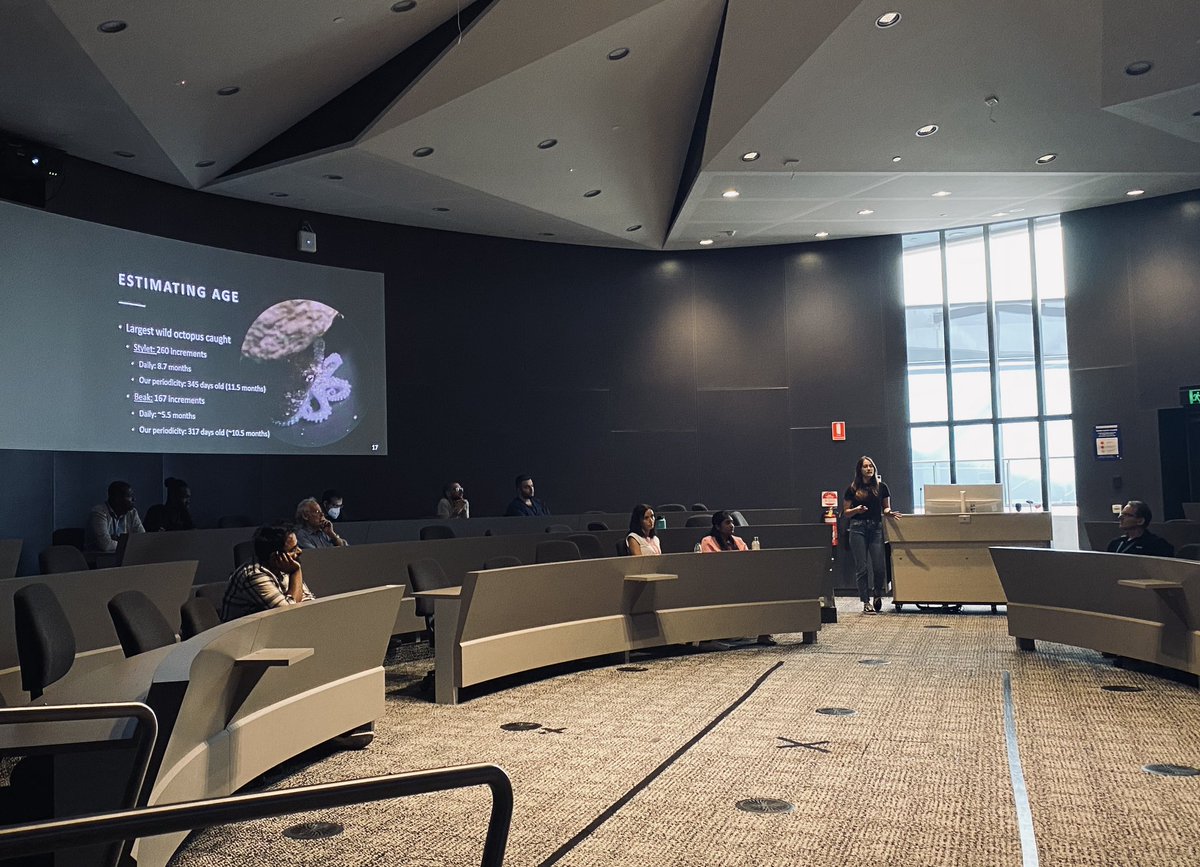 Well done <a href="/DonlonErica/">Erica Donlon Durante</a> on you engaging and articulate PhD talk on “the good, the bad, and the ugly of ageing octopus”.  <a href="/UniSAFII/">UniSA Future Industries Institute</a> <a href="/MARISLabs/">MARIS Lab</a>