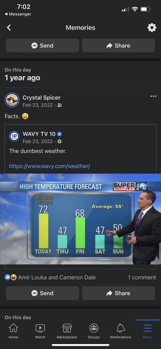 cspicer's tweet photo. Deja vu. I’m looking at you @WAVY_Weather https://t.co/NS16U3fpFr