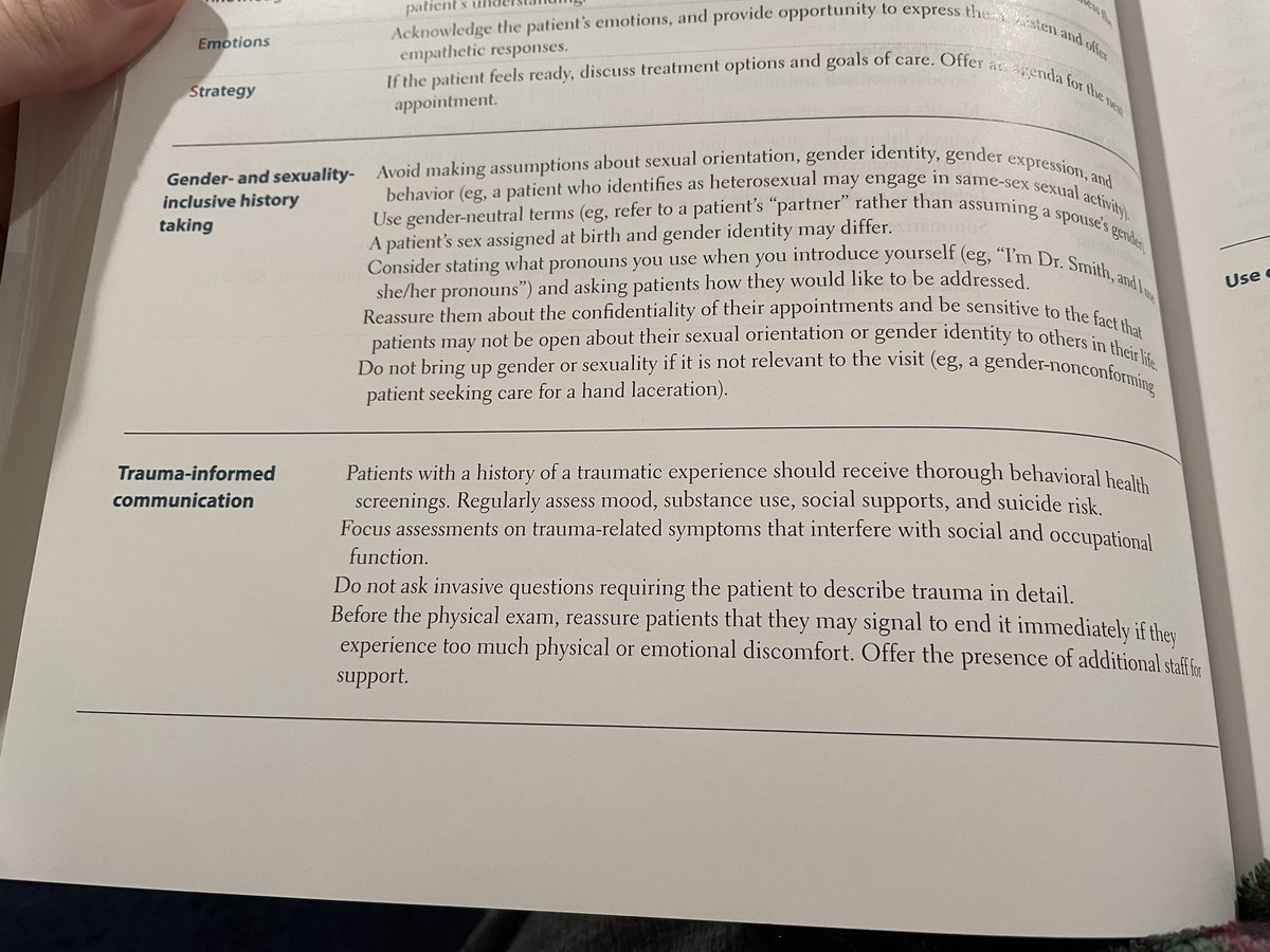 I never thought that reading First Aid would make me smile, but today I noticed that the book includes a little section on trauma-informed care 😊 #TIC <a href="/LaurenOwensMD/">LaurenOwensMD</a> <a href="/tihcer/">TIHCER</a>