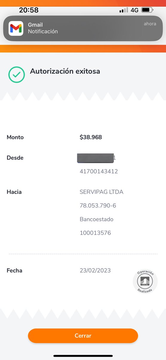 AmandaRebolledo's tweet photo. @Ruta5Survias @ServipagOnline Lo acabo de probar y no me realizo el pago pero si el descuento :( ayuda https://t.co/FPSVcGYGqK