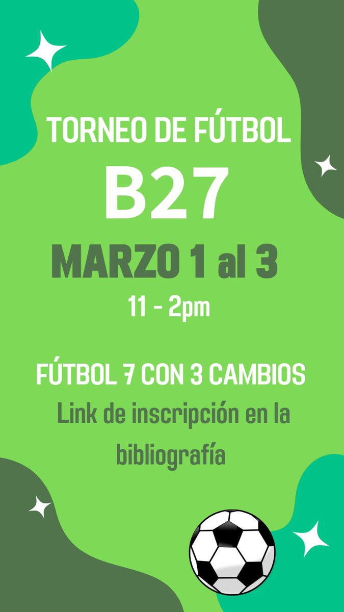 bloque27's tweet photo. ¡Buenas! Esperamos que el semestre los esté tratando excelente 🤓
Hoy les traemos una invitación a nuestro esperado torneo de fútbol ⚽️, para ayudarlos a despejar la mente un ratico y que pasemos súper! 

https://t.co/dOH4vrau8z https://t.co/aZWRSYWZYQ