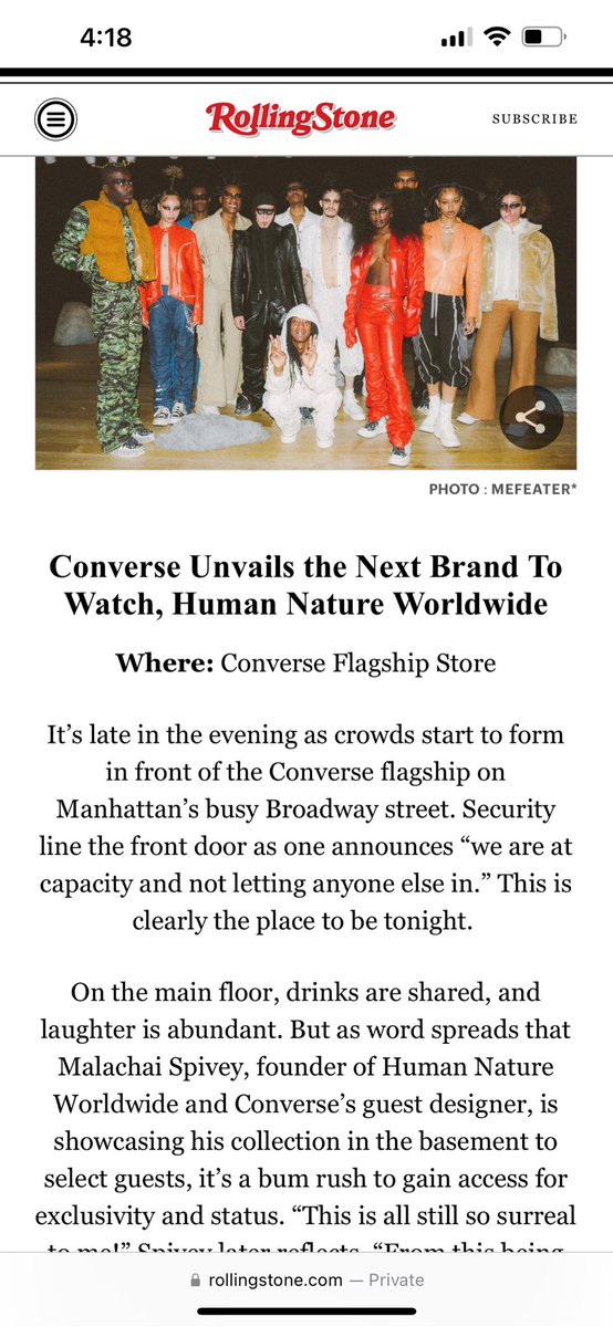 MalachaiSpivey's tweet photo. “The Next Brand To Watch” Via @RollingStone Happy Black History Month‼️ 🥲❤️ https://t.co/470PpAAHv6