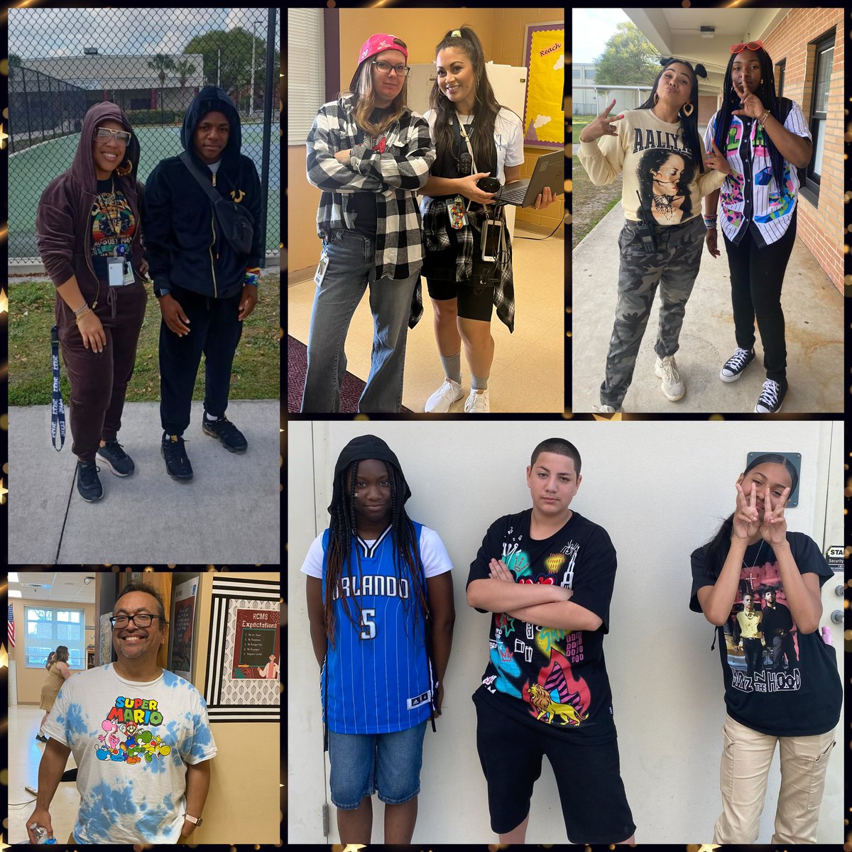 RCMS_OCPS's tweet photo. Continuing to celebrate Black History Week, Jaguars dressed up as famous black icons and sported some 90’s hip hop gear! 🐆🖤❤️ @Agudo_OCPS @OCPSnews @Southeast_OCPS #BlackHistoryWeek https://t.co/xOHIqMIe8u