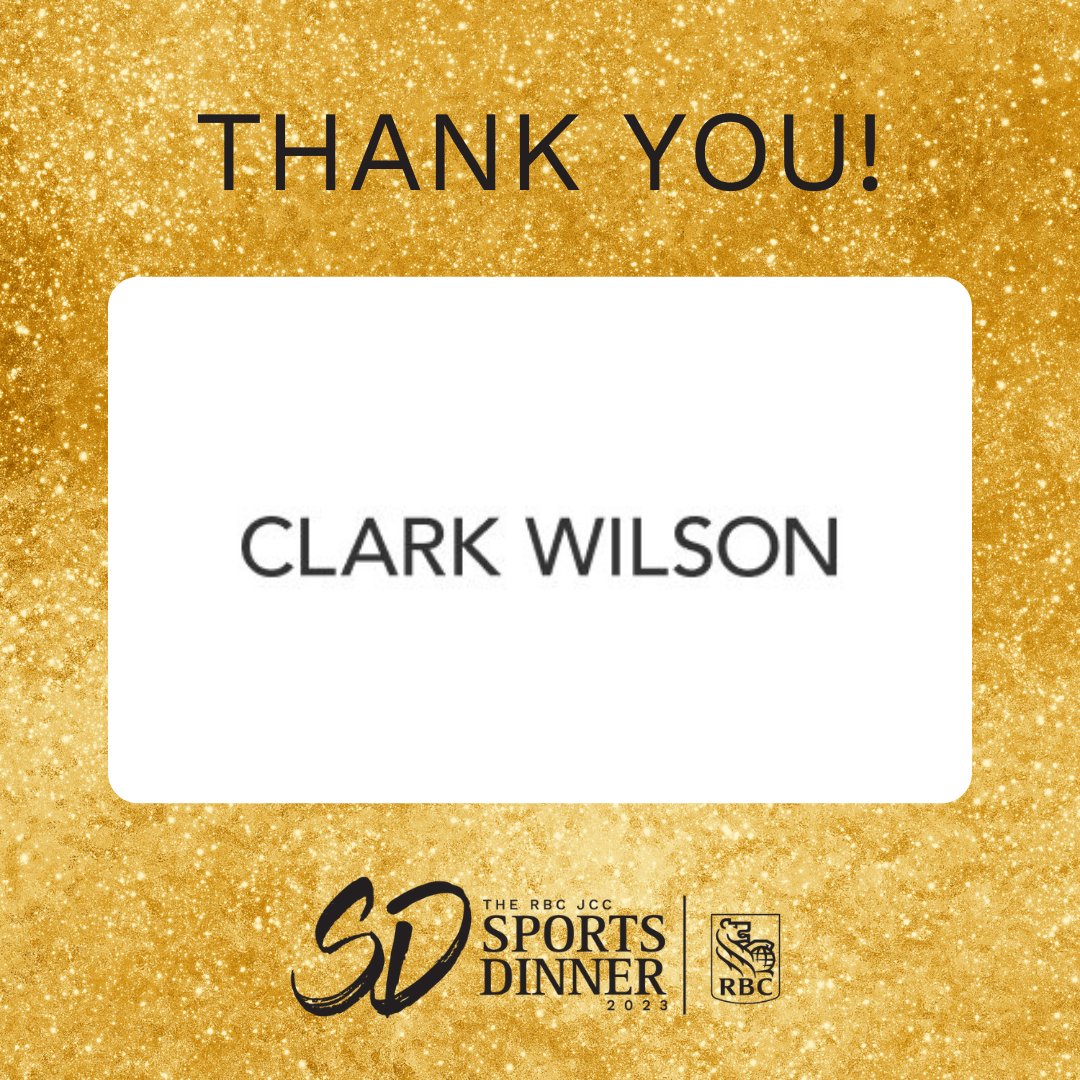 JCCSportsDinner's tweet photo. Big shoutout to Clark Wilson for their amazing support as an All Star sponsor of #RBC #JCCSportsDinner!

Your contribution truly makes a difference in the lives of those we serve. 

#ClarkWilson @clarkwilsonllp #clarkwilsonllp #grateful #communitysupport https://t.co/GMdKXVe65L