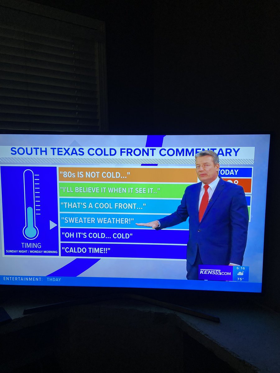 Saraelzabeth's tweet photo. Only San Antonio would compare temperatures to “Caldo time!” 🍲 #sanantonio #caldo #texas #texascold #southern https://t.co/6XkhVFuheV