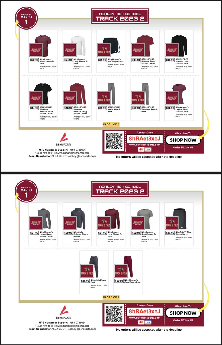Ashley_Track's tweet photo. Order your gear before Wednesday March 1 when the store closes https://t.co/j3LxJ5LgWl