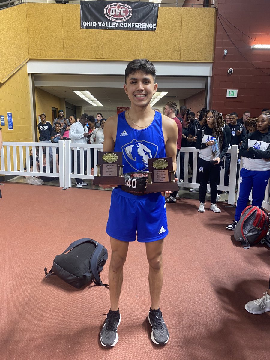 EIU_TF's tweet photo. Jaime Marcos finishes his career here at EIU with a team championship, OVC Male athlete of the Year, and co-OVC Male athlete of the Championship!! 💙🐾

#Legend | #Bleedblue https://t.co/HNhIeBg00z