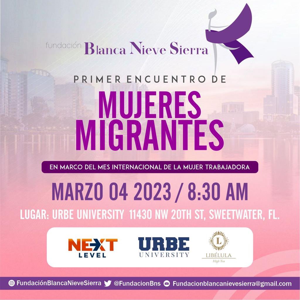 FundacionBNS's tweet photo. La sede de Urbe University será el lugar dónde se llevará a cabo el “Primer Encuentro de Mujeres Migrantes “ el próximo Sábado 04 de Marzo a las 8.30 Am Hora del este. La actividad está enmarcado en el Mes Internacional de la Mujer Trabajadora🧵 https://t.co/OJMXLrmqYo