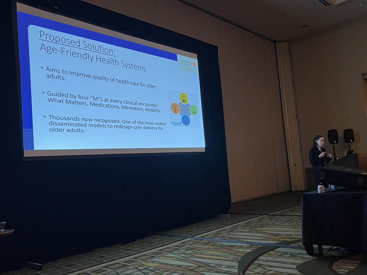jeubanksMD's tweet photo. Dr. @SarahAWelchDO presenting now on her use of the RTSS framework @vumcpmr for Age-Friendly Health Systems. #Physiatry23 @AAPhysiatrists https://t.co/gKgBNdREss