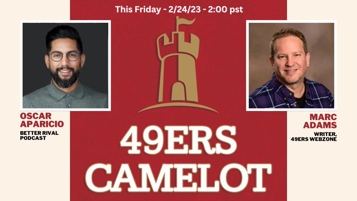 Marc Adams (@49erscamelot) on Twitter photo Join me tomorrow at 2:00 pst/4:00 cst, as I welcome one of the #49ers podcast OGs, <a href="/BetterRivals/">Oscar Aparicio</a>.
We’ll be talking #Niners with one of the best out there!
youtube.com/live/n3D_krVH6…
#49wz #FTTB Join me tomorrow at 2:00 pst/4:00 cst, as I welcome one of the #49ers podcast OGs, <a href="/BetterRivals/">Oscar Aparicio</a>.
We’ll be talking #Niners with one of the best out there!
youtube.com/live/n3D_krVH6…
#49wz #FTTB