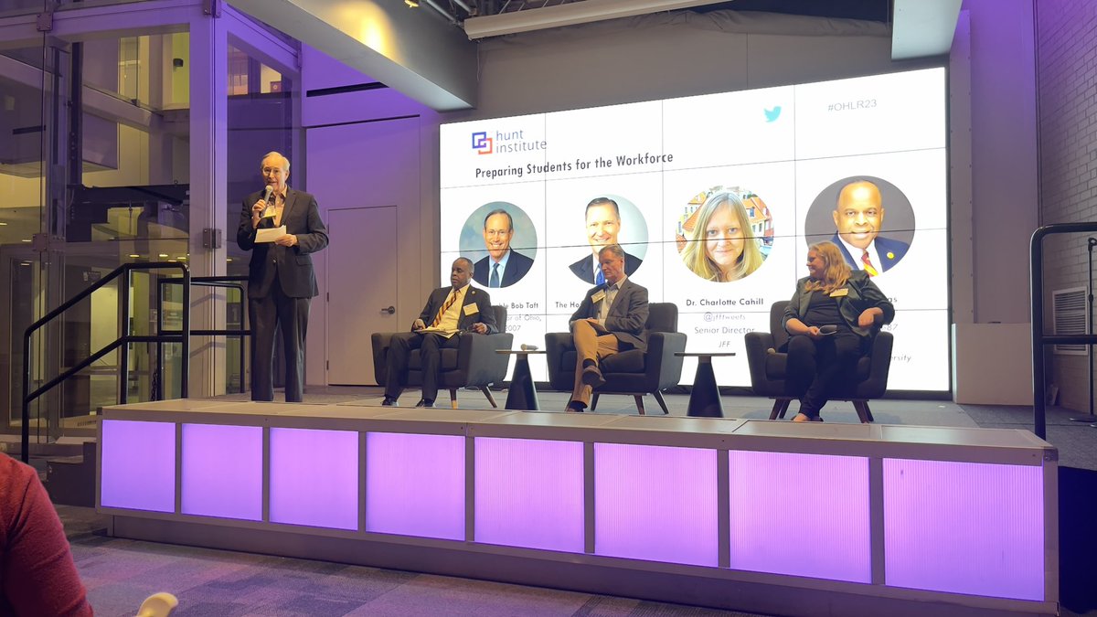 Listening to former Governor Bob Taft, CEO of the <a href="/OhioChamber/">Ohio Chamber</a> <a href="/stevestivers/">Steve Stivers</a> <a href="/jfftweets/">Jobs for the Future (JFF)</a> and Dr Jack Thomas of Central State University speak at #OHLR23 <a href="/Hunt_Institute/">The Hunt Institute</a> OVER #education policy