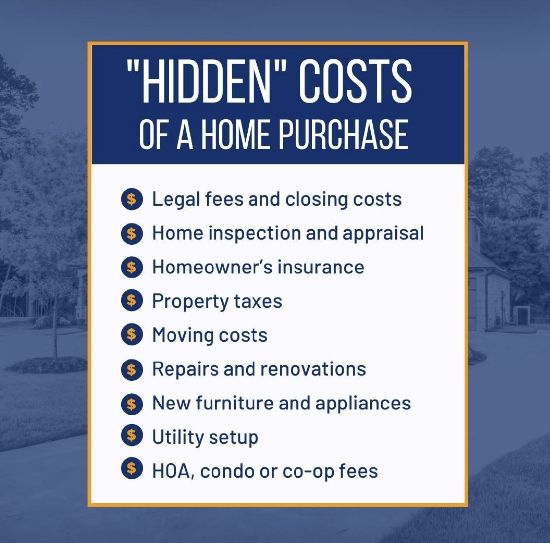 So you want to buy a home? 
Here are some 'Hidden Costs' you might NOT have thought about.

Abraham Hernandez- La Vida Buena Group – 602.481.7967 Licensed REALTOR #lavidabuenagroup #azrealtor #azrealtors #homesellaz #buying #selling