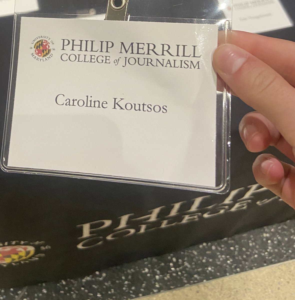 CarolineKoutsos's tweet photo. Had a blast learning about networking at the event tonight. Here’s my name tag that I got in Knight Hall! #j262w @Ben_Worsley https://t.co/CK87JcpMNL