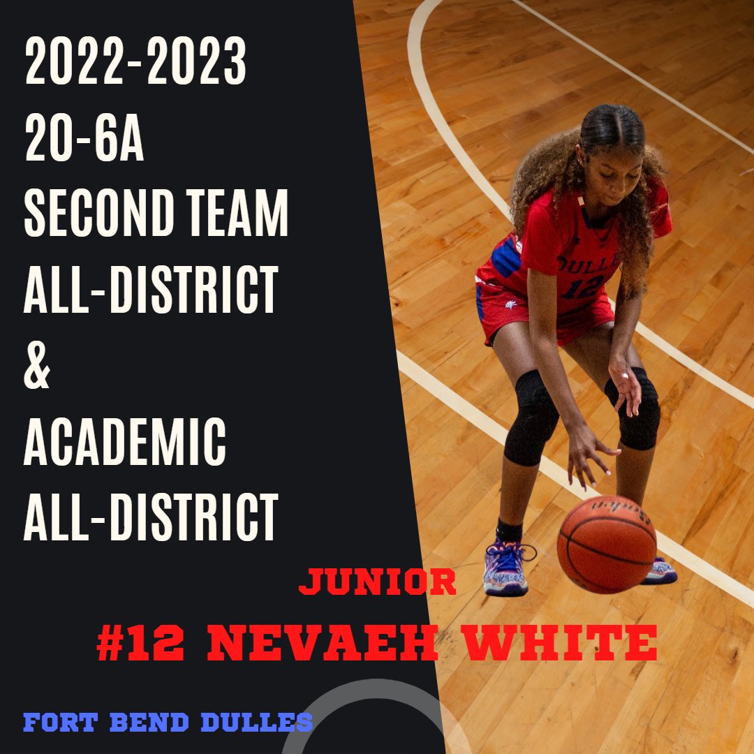 DullesGBB's tweet photo. Congratulations to Nevaeh White on being selected to the 2nd Team All-District AND Academic All-District for District 20-6A! https://t.co/KCBPIeSl3q