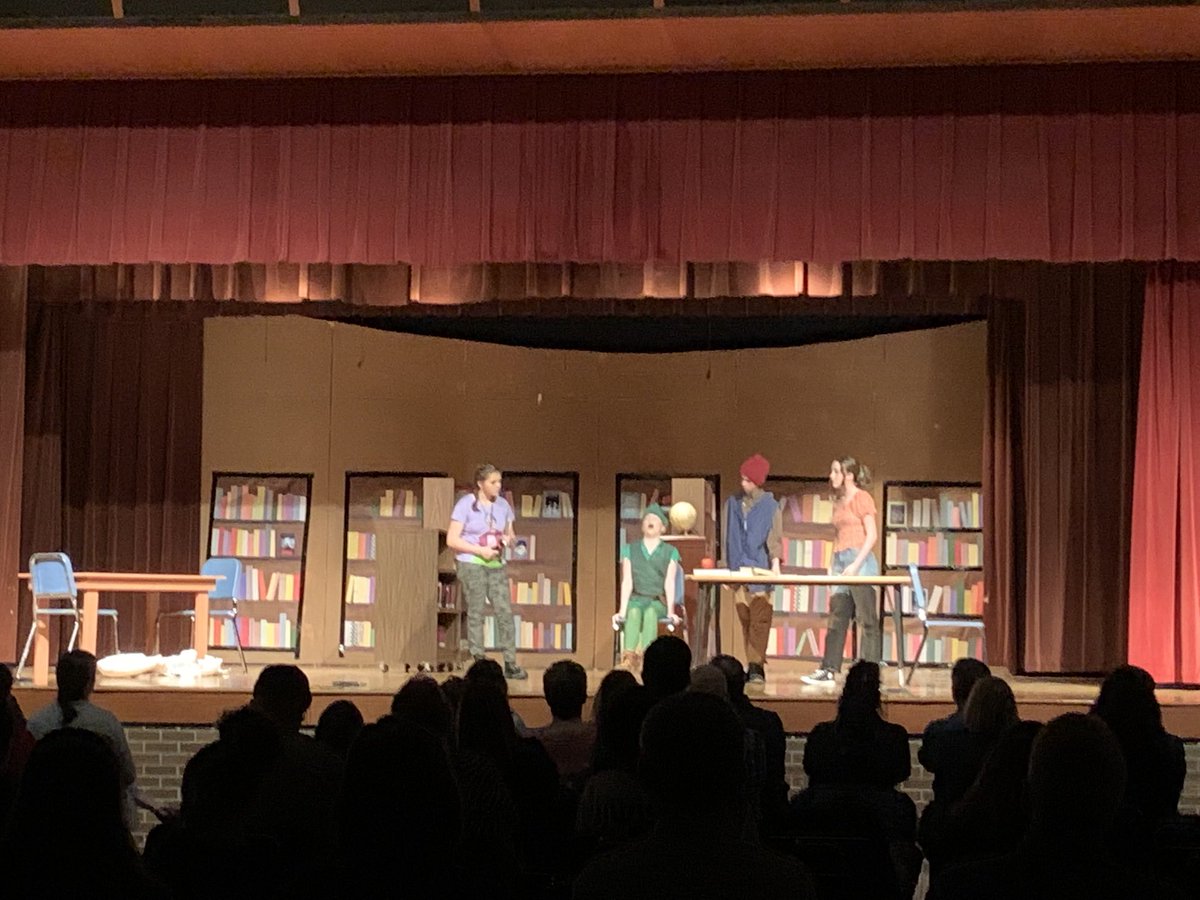 theheritagems's tweet photo. Opening night for A Light in the Library this evening!  Excellent performance by all.  Don’t miss tomorrow’s show at 7pm. 
Special shout out to ⁦@msbestMediaCntr⁩ &amp; ⁦@maestralyb⁩ for leading the way for our talented students!   #PantherPride https://t.co/zgNidLfcF3