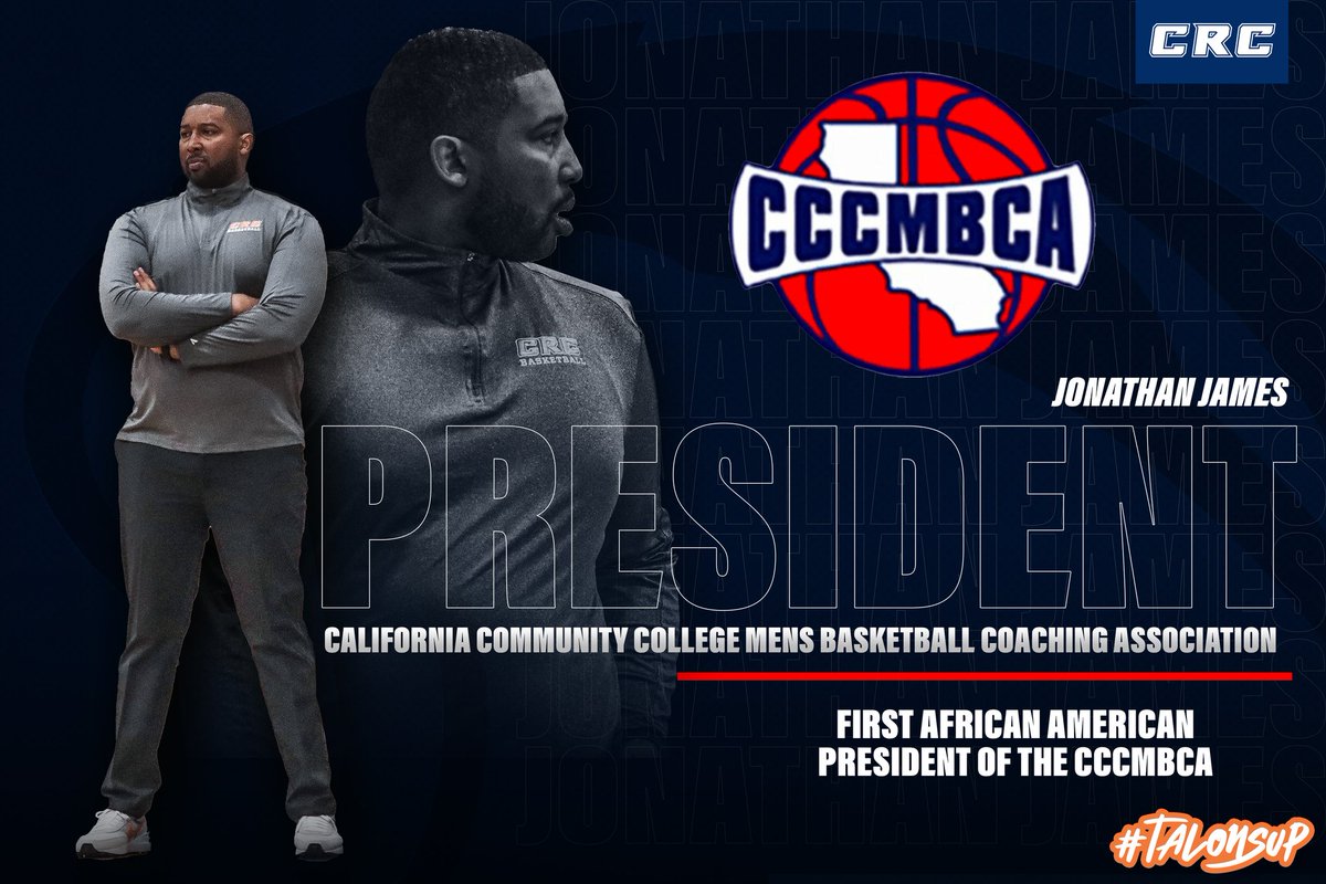 CRChawks's tweet photo. Head Men's Basketball Coach, Jonathan James set to become the first African American President of the CCCMBCA since its start in 1957.
Read the full story at https://t.co/62G5SoOSW2
#TalonsUp #MBBPresident https://t.co/mKDJKuvLqB